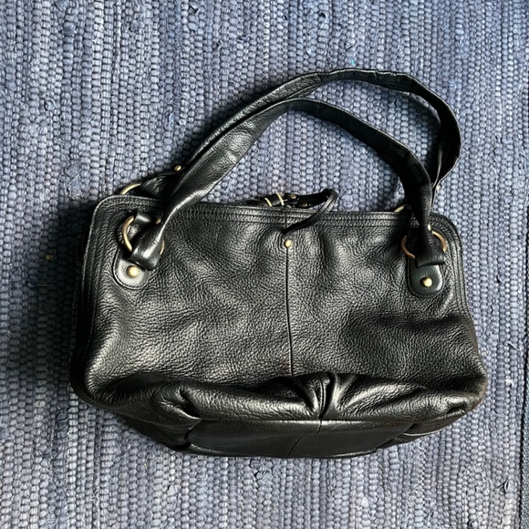 Talbots Black Leather Hobo Shoulder Bag w/ Tassels. - Picture 6 of 11